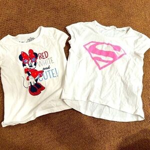 Bundle of 2 Girls Graphic Tees Short Sleeves